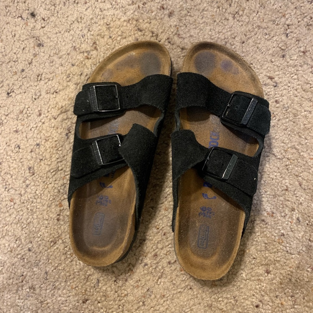 Black Arizona Two Strap Birkenstocks